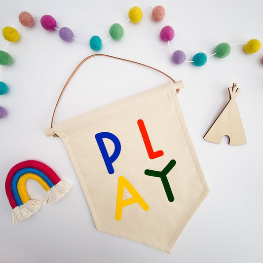 Colourful PLAY Nursery Wall Banner