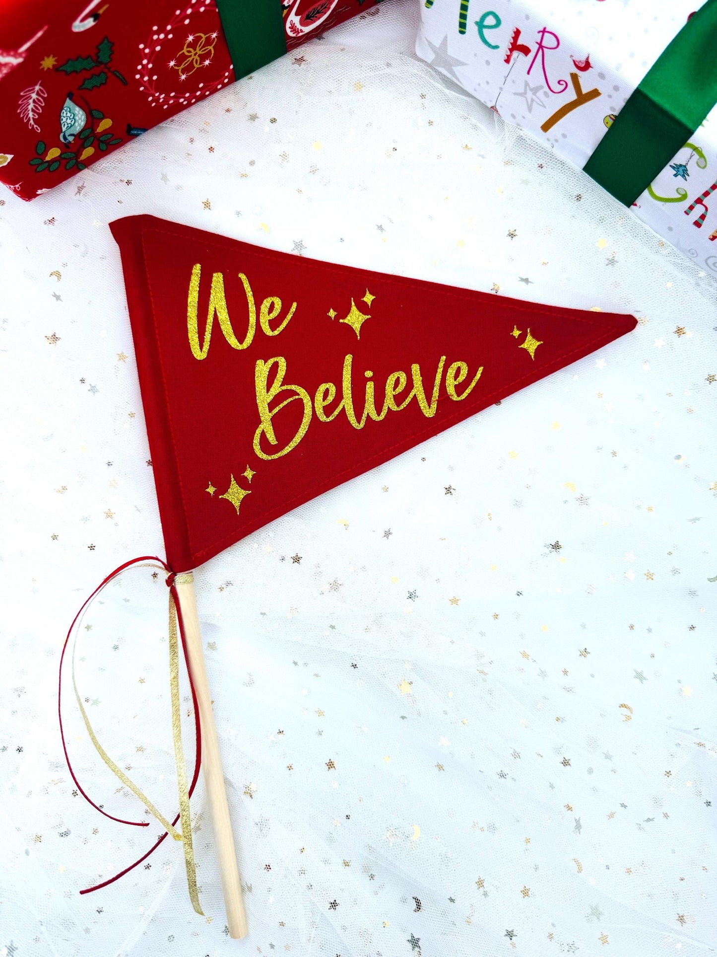 "We Believe" Christmas Pennant Flag