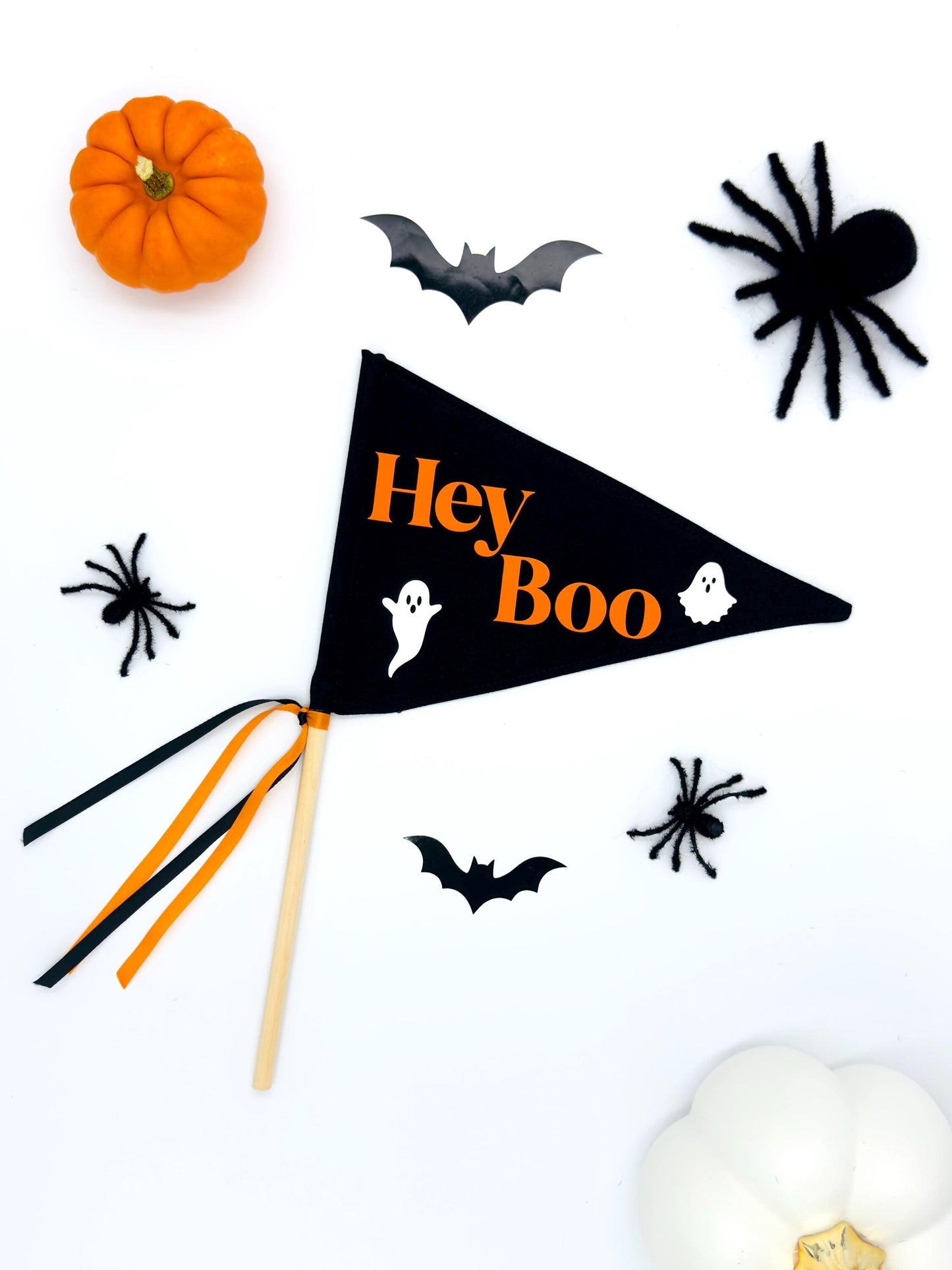 Hey Boo Halloween Pennant Flag