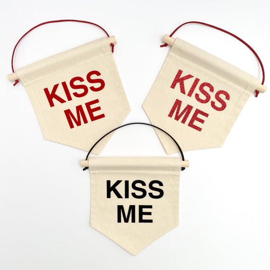 KISS ME Fabric Wall Banner