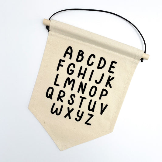 Alphabet Upper Case Fabric Wall Banner with Kid's Handwriting font