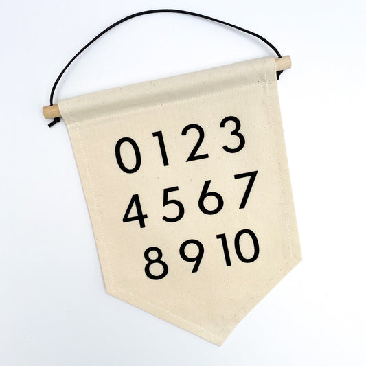Numbers Fabric Wall Banner with Educational style font