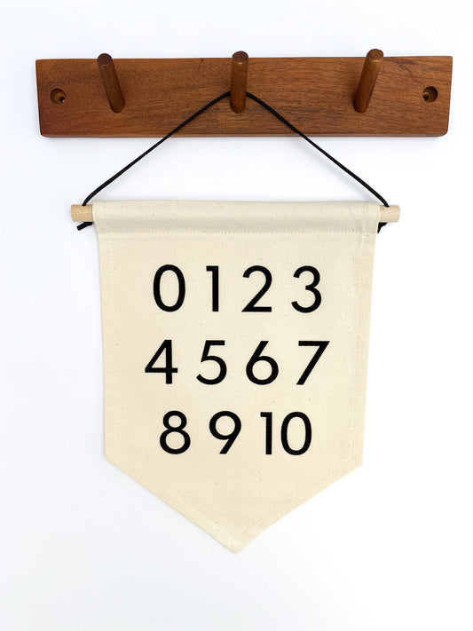 Numbers Fabric Wall Banner with Educational style font