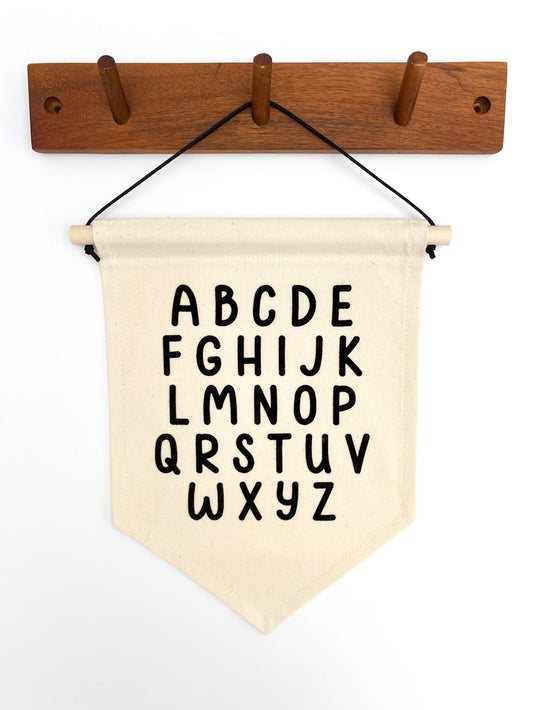 Alphabet Upper Case Fabric Wall Banner with Kid's Handwriting font