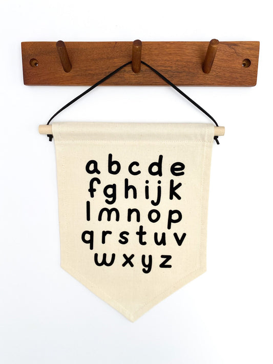 Alphabet Lower Case Fabric Wall Banner with Kid's Handwriting Font
