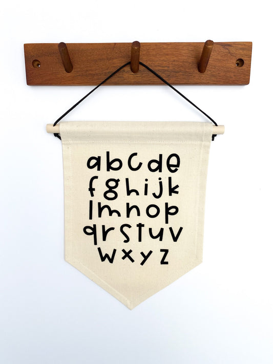 Alphabet Lower Case Fabric Wall Banner with Scandi style font
