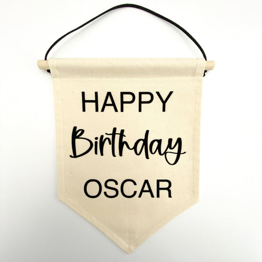 Personalised Happy Birthday Fabric Wall Banner