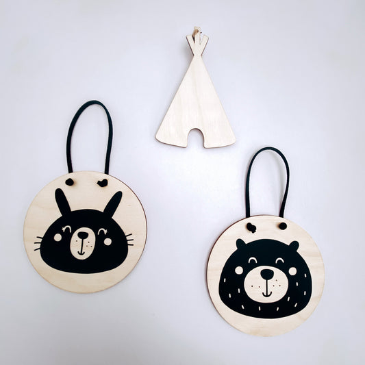 Mini Animals Scandi Wooden banners / signs
