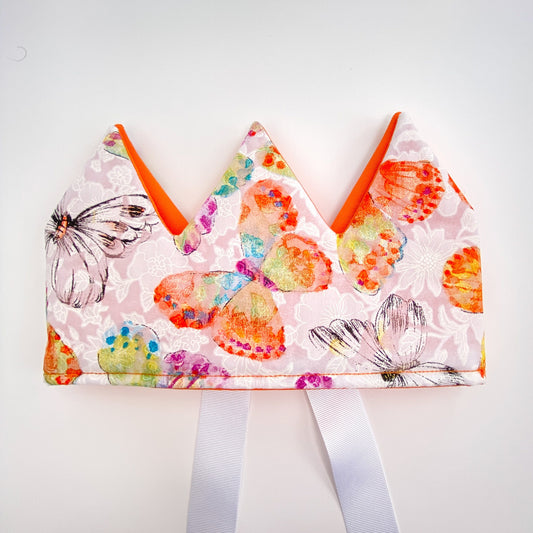 Orange Butterfly Reversible Crown