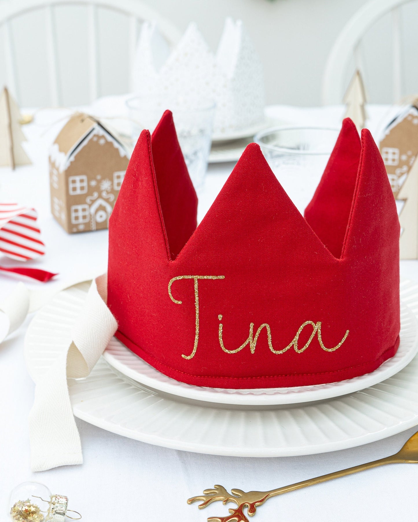 Red Personalised Christmas Party Crown