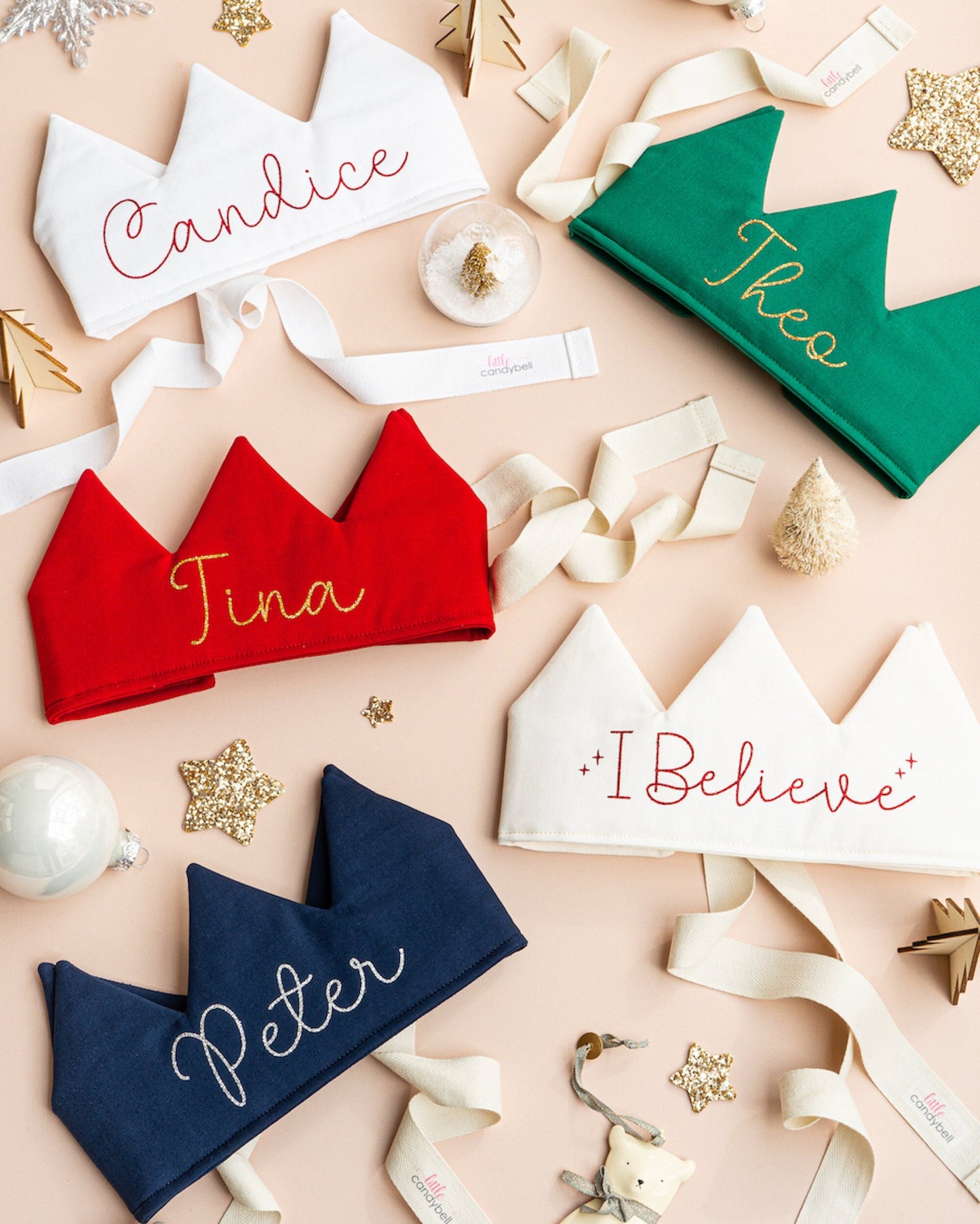 Set of Personalised Party Christmas Crowns